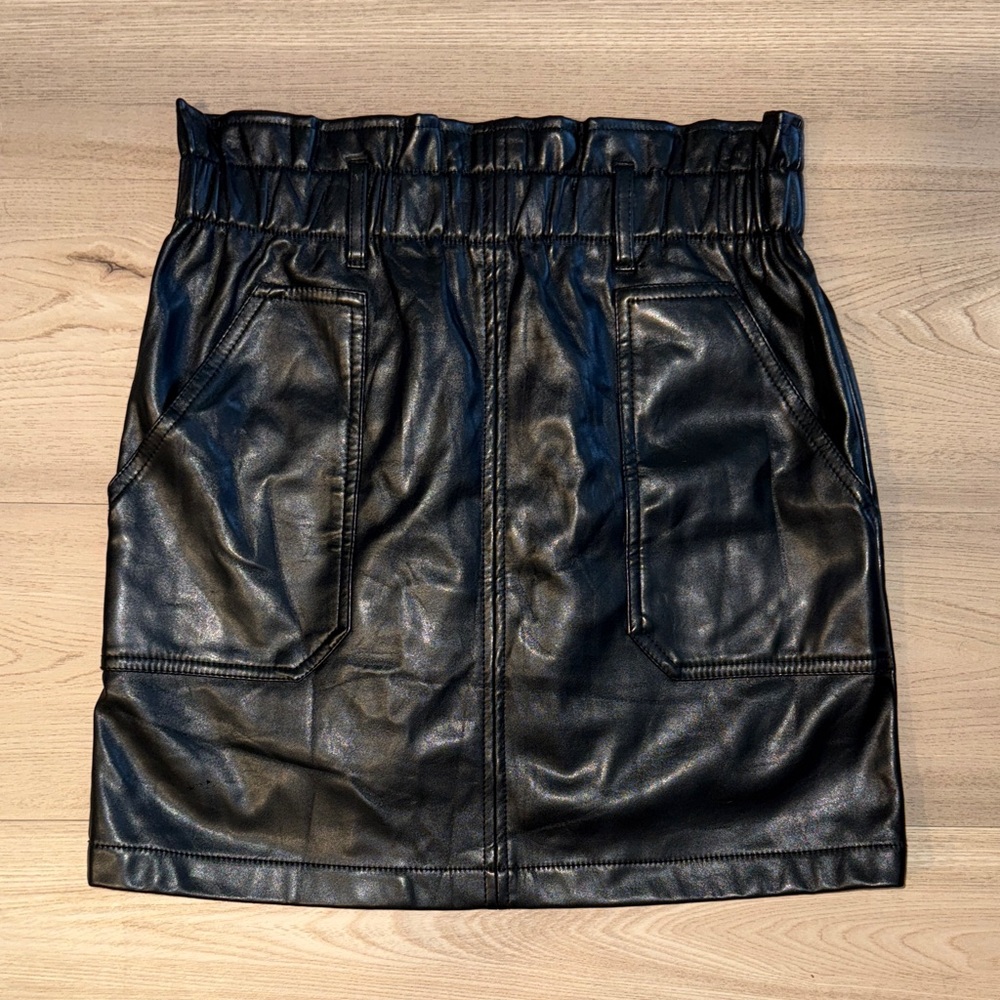 Black Faux Leather Skirt